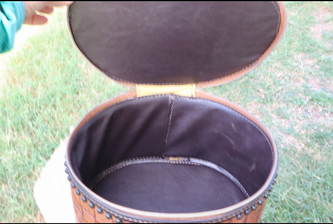 Tooled Leather Train Case